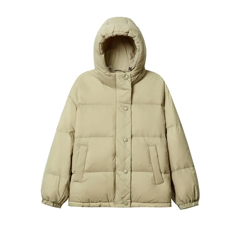 Loose Oversize Down Coat Autumn Winter Women Warm Thicken Hooded White Duck Down Jacket Female Quilted Puffer Parkas Outwears