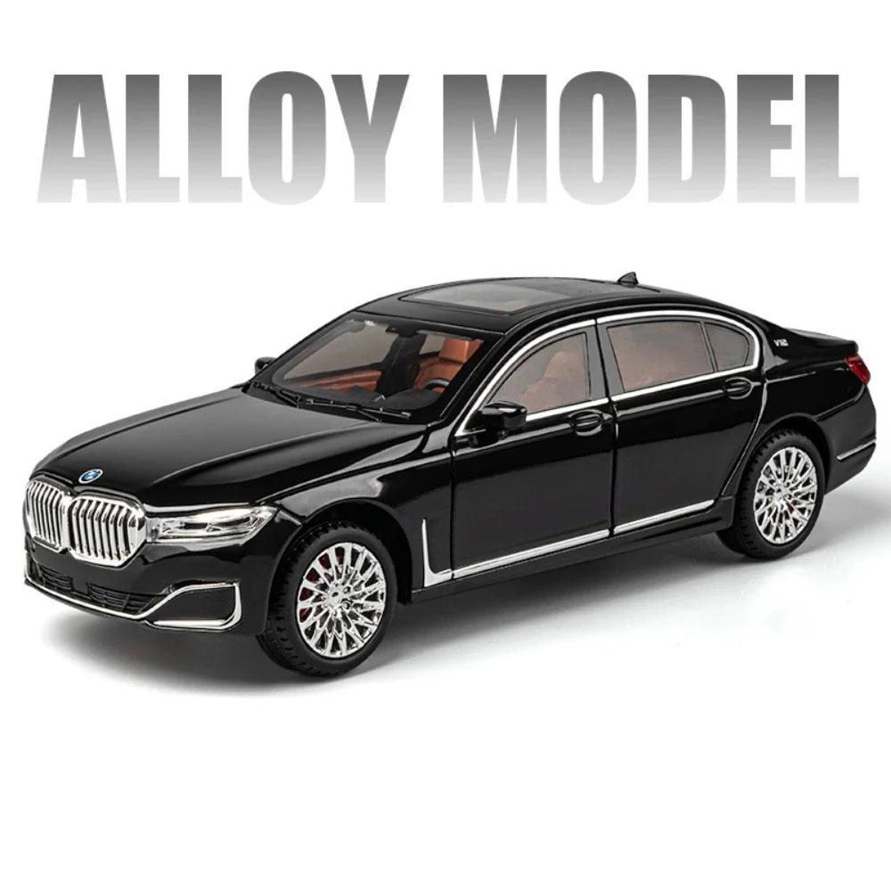 

1/24 масштаб 760Li Игрушечная модель автомобиля, литая модель автомобиля из сплава с искусственным звуком, игрушечная машинка для детей, коллекция подарков