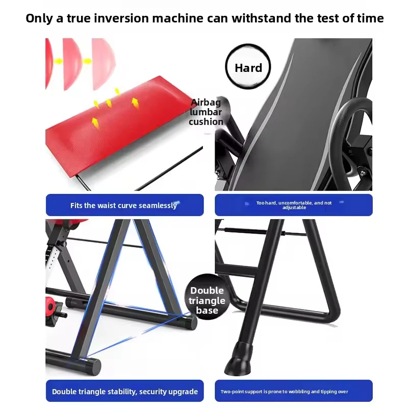 Inflatable Height Adjustment Therapy Inverted Handstand Machine Fitness Equipment for Gym Home 150kg Load Capacity