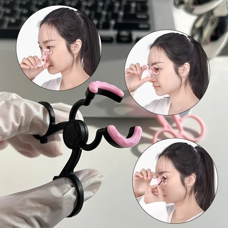 2-in-1 Contact Lens Tool Soft Tip Tweezer Eyelid Stretcher Eye Opener Insertion Remover Tool for Beginners Portable Eye Care Acc