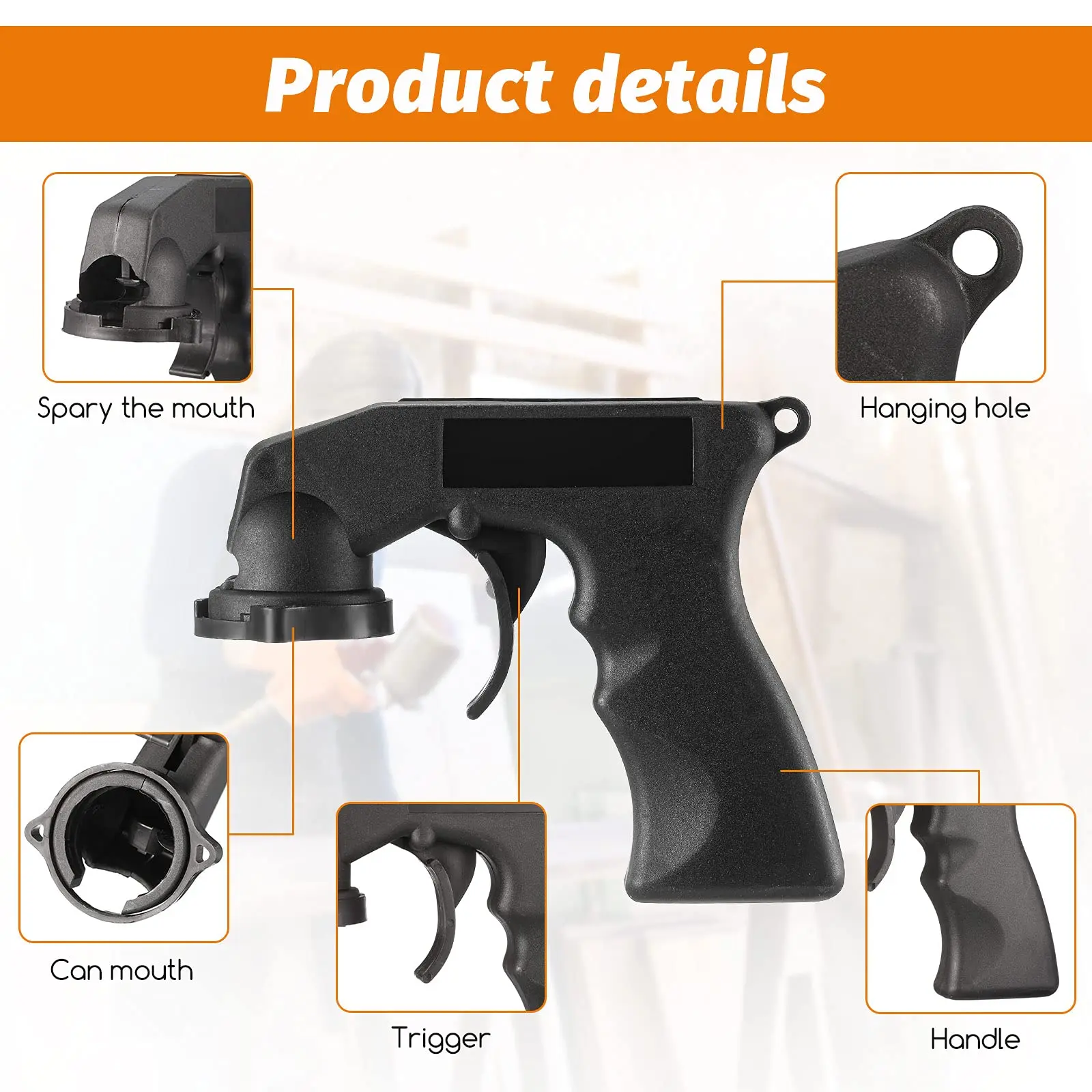 Can Spray Handle for Car Polishing Paint Care Aerosol Spray Gun Handle with Full Grip Lock Trigger Can Spray Paint Machine