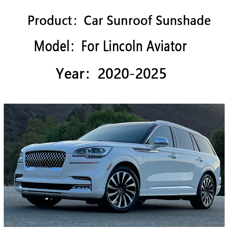 Car Sunshade For Lincoln Aviator 2020~2025 U611 Sunroof Shades Electrostatic Adsorption Visor Anti UV Sun Protection Accessories