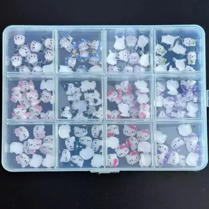 Kawaii مصغرة مسمار الفن اكسسوارات, مرحبا كيتي ملصقات, حافظة الهاتف DIY, دبوس الشعر, زخرفة الأظافر, سحر الحرف اليدوية, Y2K, 120 قطعة, 70 قطعة أفضل 8 نساء فاخرات مبيعا في 60 عاما - رقم 4