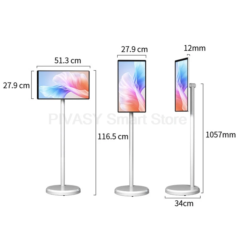 21.5 Inch Touch Screen Tablet with Floor Stand Android system Portable Rotatable Smart TV 6000mAH Battery 8MP Movable 8-core