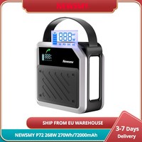 NEWSMY P72 Portable Power Station 268W 270Wh/72000mAh LiMnFePO4 Battery with Spotlight, 2x100W USB-C PD, 5 Output, ABS Fireproof