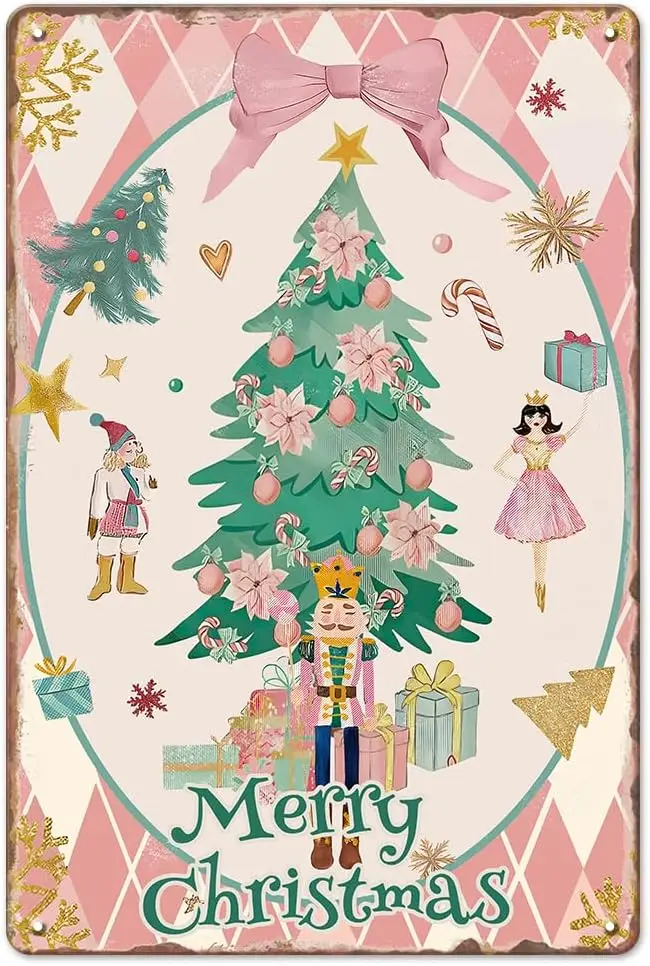 

Merry Christmas Metal Poster Vintage Tin Sign Retro Wall Decor for Bar Cafe Restaurant Home Kitchen Bedroom es Xmas Gifts Decora