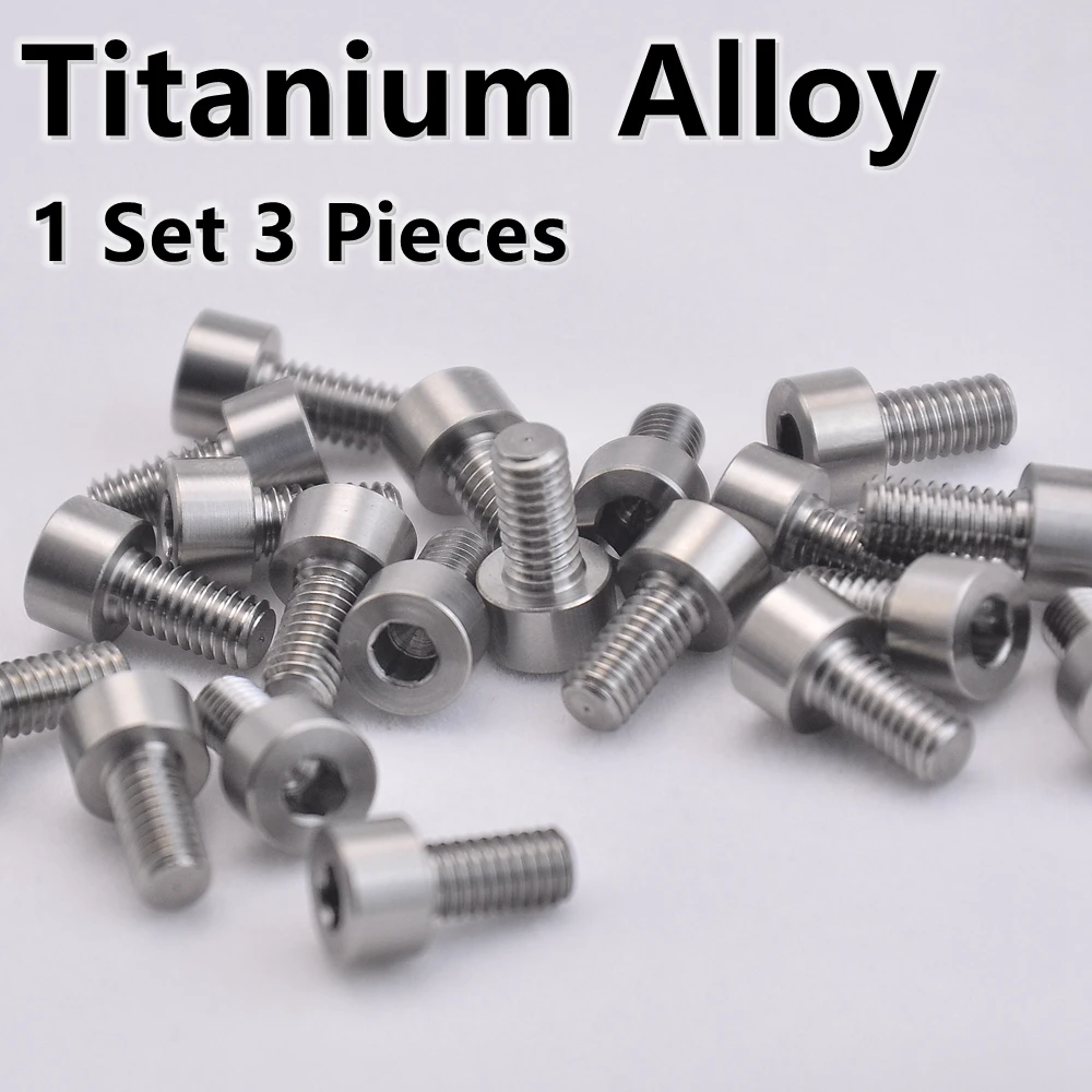 1 Set (3 Pieces) Titanium Alloy Electric Guitar Tremolo System Bridge Locking Nut Screws