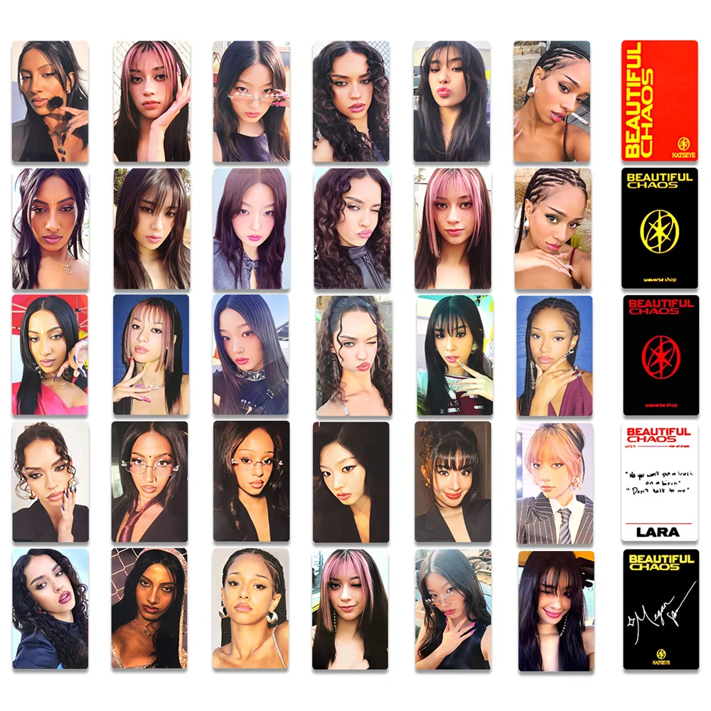 KPOP KATSEYE BEAUTIFUL CHAOS Álbum Cartão Wvs Cartão Especial