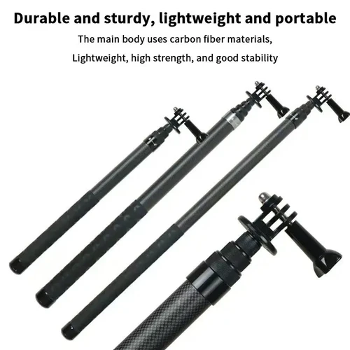 Imagen 2 del producto Palo de Selfie de fibra de carbono, extensión de cámara, palo de extensión Invisible Ultra largo, palo de Selfie