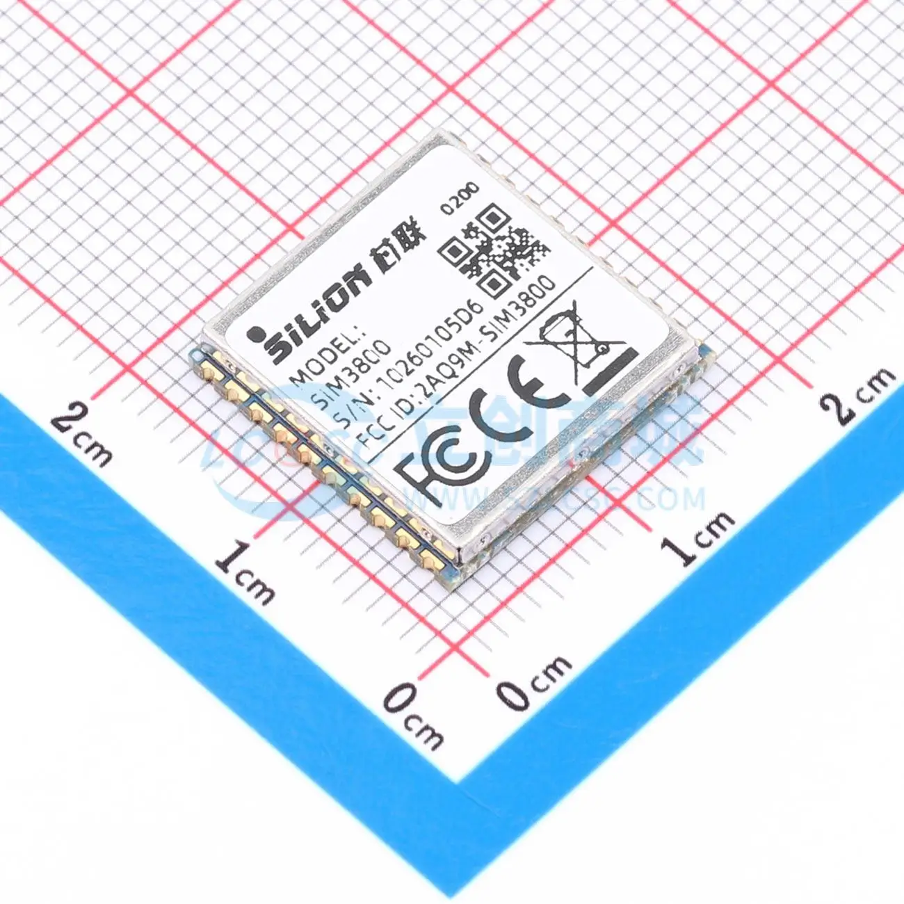 1pcs SIM3800 SMD 16.3x16.3mm 960MHz 5dBm +27dBm UART RF Wireless Communication Module for Smart Home System