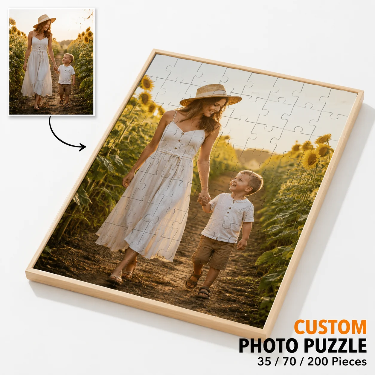 Personalize Your DIY Pattern Building Blocks, Medium-Sized Square Photo Blocks, White, Building Blocks, Puzzle, Gift, for Him, for Her, Birthday, Anniversary