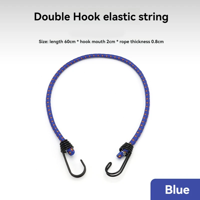 Bungee Cord High Elasticity Rubber Tied Rope With Hooks Outdoor Tent Assembly Camping Luggage Tool Outdoor Accessories