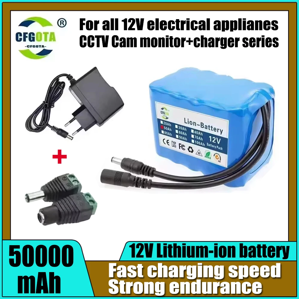 High quality 3S2P-3S5P 12V 50Ah 18650 Lithium ion Rechargeable Battery with BMS Lithium Battery Pack Protection Board