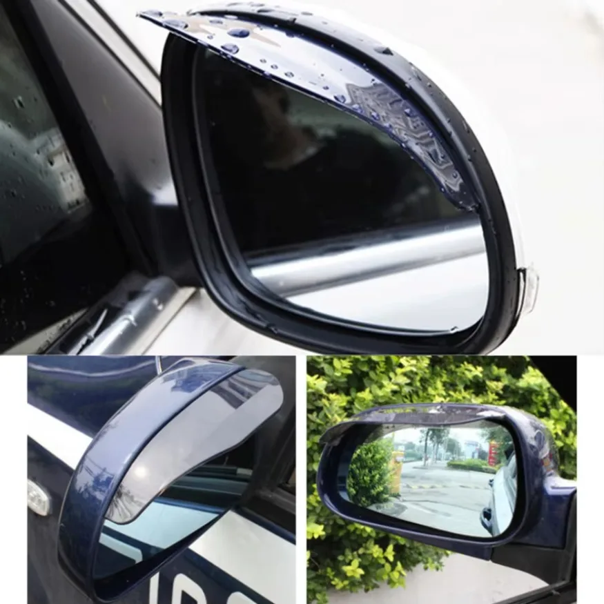 2x Car Rearview Mirror Rain Eyebrow Auto Car Rear View Side Rain Snow Guard Sun Visor Shade Protector Universal