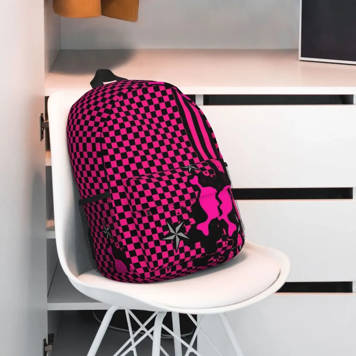 Sac à Dos Punky Emo Rose pour Adolescent, Cartable d'École pour Enfant, à la Mode, pour Ordinateur Portable, Grande Capacité