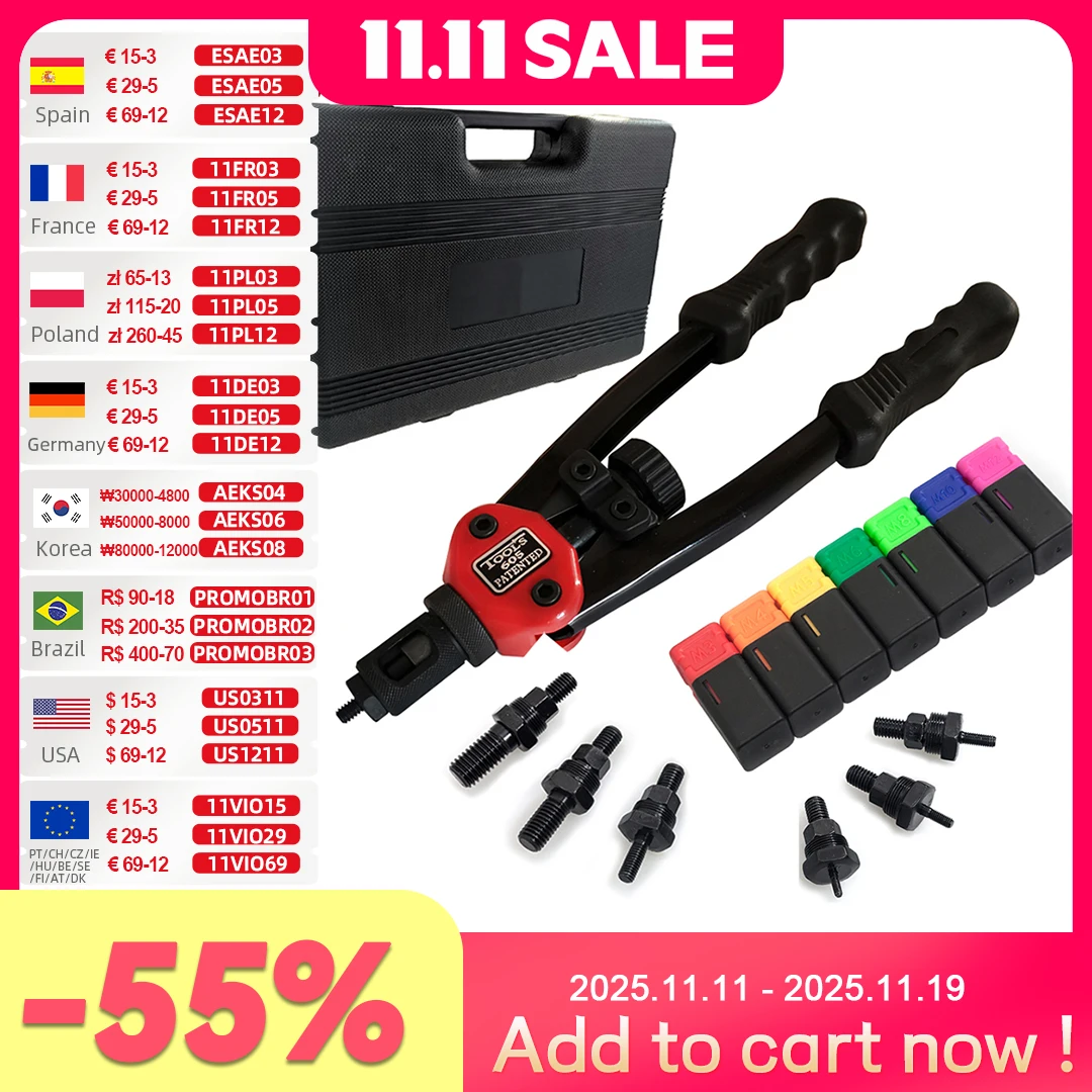 Manual Riveter Gun for Rivet Nuts M3-M12