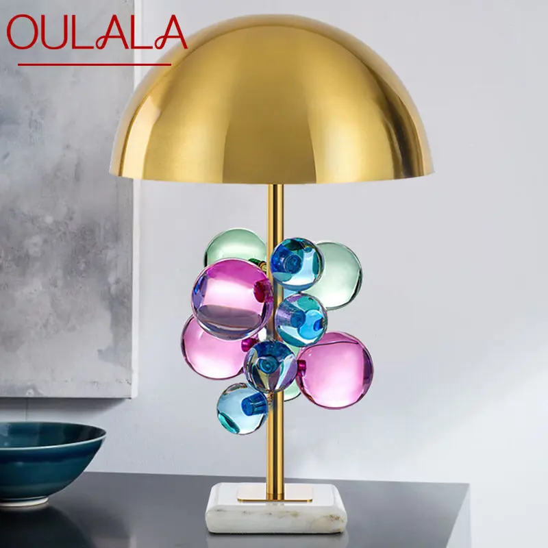 OULALA Modern Table Lamp LED Creative Colored Decor CrystalDesk Light for Home Living Room Bedroom Bedside