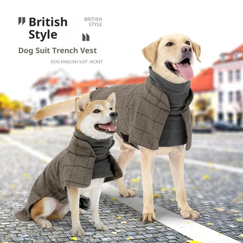 

British Style Dog Blazer - 3-in-1 Tweed Vest with Thermal Lining, Multi-Use Formal Wear for Outdoor & Daily (CE Certified)
