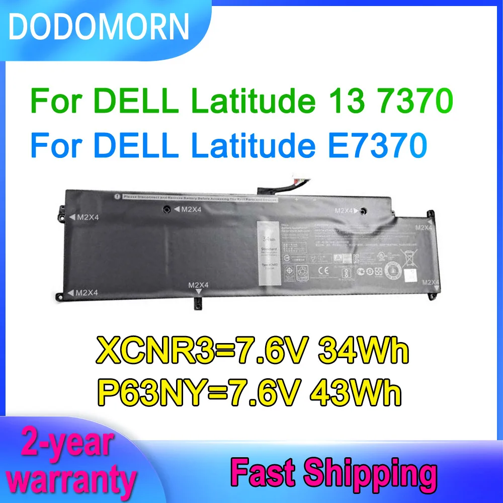 

Аккумулятор DODOMORN XCNR3 для ноутбука DELL Latitude 13 7370 E7370 P63NY N3KPR 0XCNR3 WY7CG MH25J 4H34M 04H34M WV7CG 7,6 В 34Wh