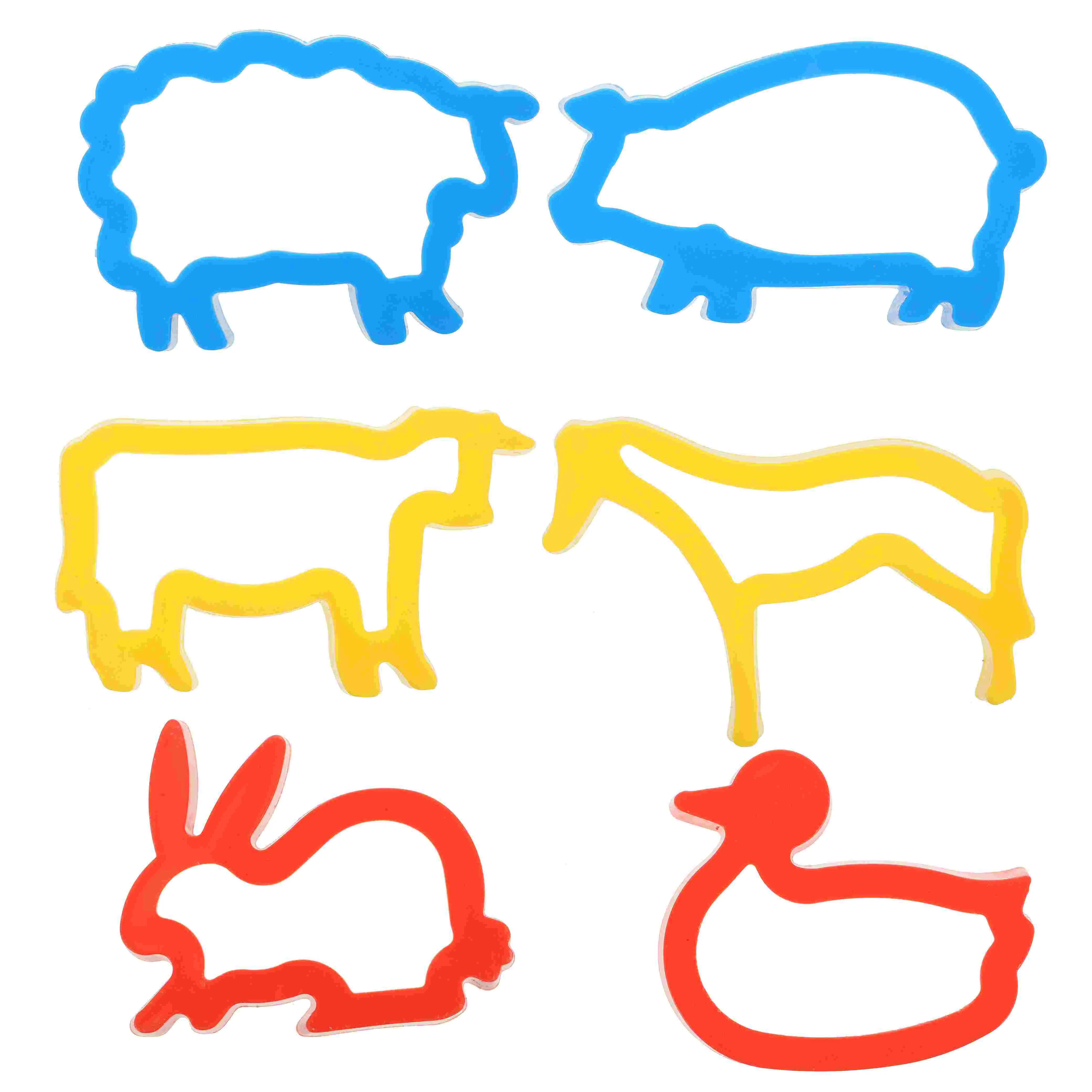 

6pcs Farm Animal Cookie Set Plastic Cookies Modelling Kit Educational Toys for Kids(Random Color)