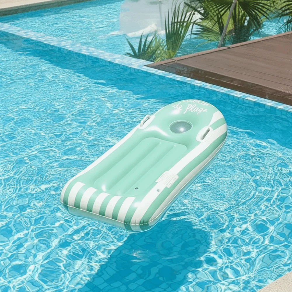 Lightweight Inflatable Surfboard Thickened Non Slip Surface Inflatable Swimming Board With Handle Clear Window Water Hammock