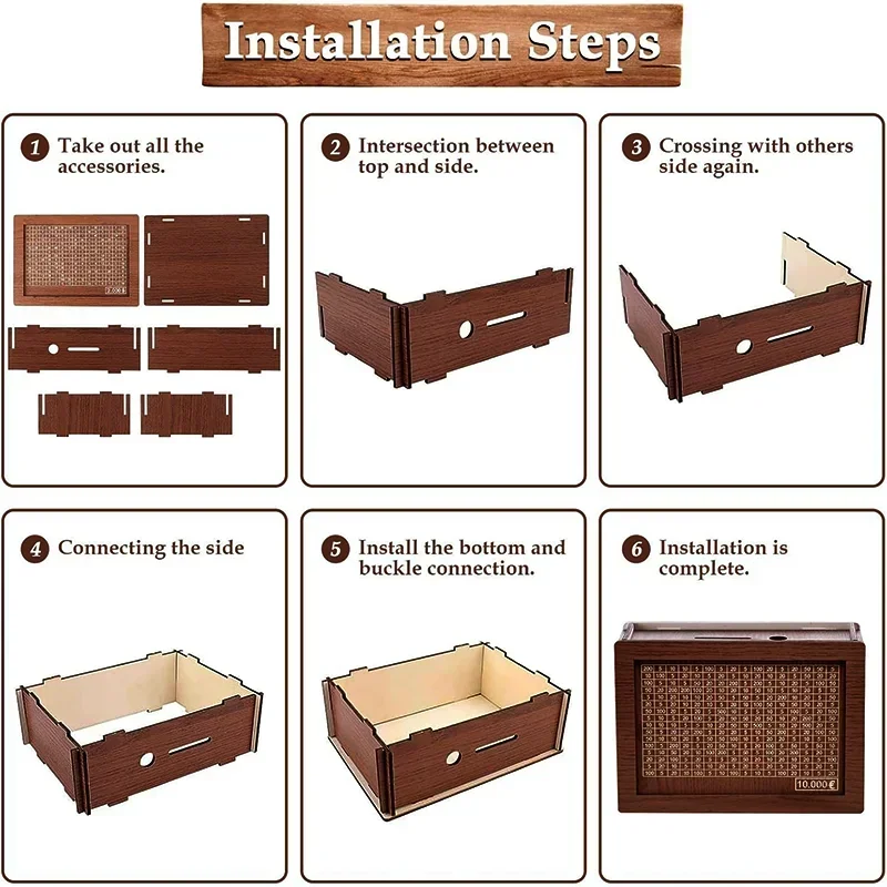 حصالة على شكل خنزير خشبي طبيعي مصنوع يدويًا، صندوق توفير المال مع أهداف المال، حصالة على شكل حيوان للأطفال والكبار