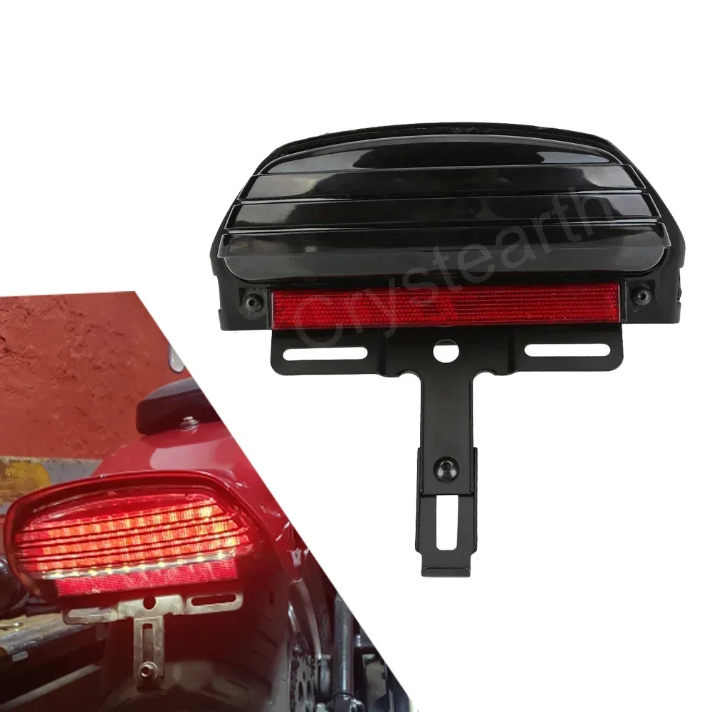 Motorcycle Tri Bar Fender LED Rear Tail Light License Plate Bracket Light For Harley Night Train FXSTC FXSTS FLSTSB T 2006-later