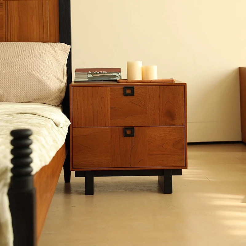 

Vintage Modern Night Tables Aesthetic Comfortable Storage Drawers Night Stand Nordic Space luxury Mesa De Cama Bedroom Furniture