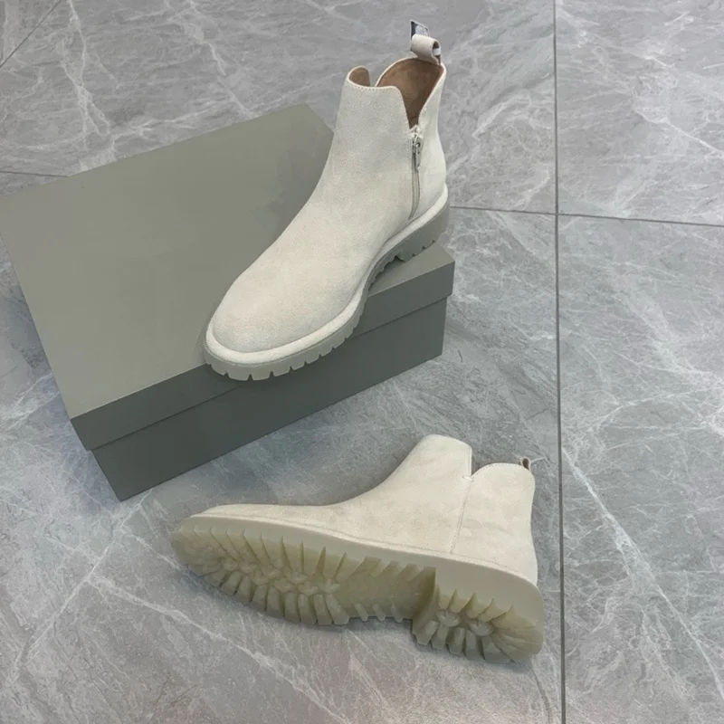 

Withered Winter Women's Shoes Minimalist Handmade Cowhide Chelsea Boots Top Quality Retro And Comfortable Ankle Boots