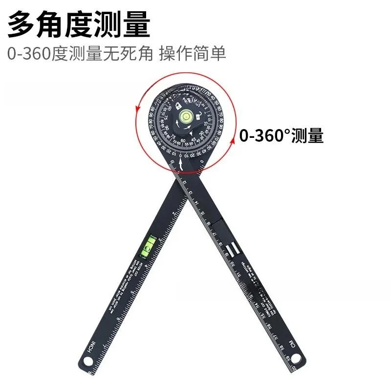 Multifunctional scribing Ground gauge Woodworking scribing device Compass slope measurement Angle meter Horizontal