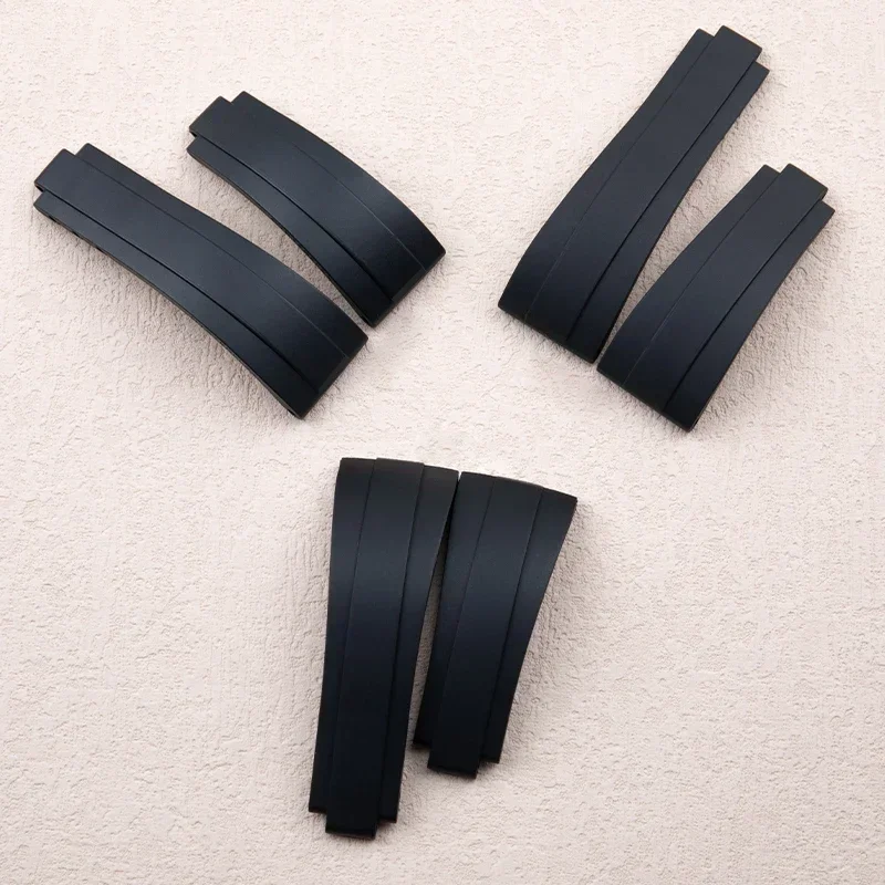 Cinturino in gomma nera morbida da 20/21mm per cinturino Rolex flipper submariner GMT Yachtmaster oysterflex creme cinturino glideleck