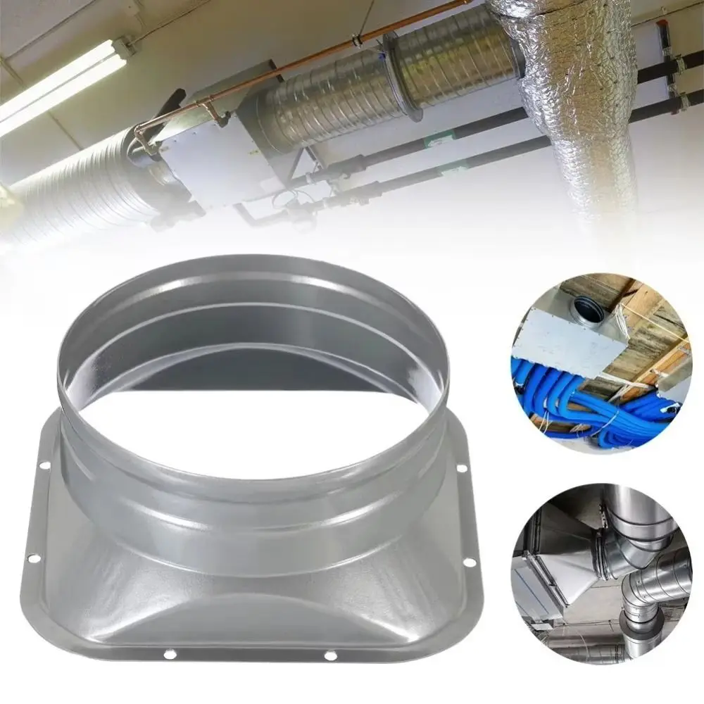 Practical Metal Pipe Air Vent Connector Round 4-10inch Tube Air Ventilation Joint Exhaust Duct Connector Fresh Air System
