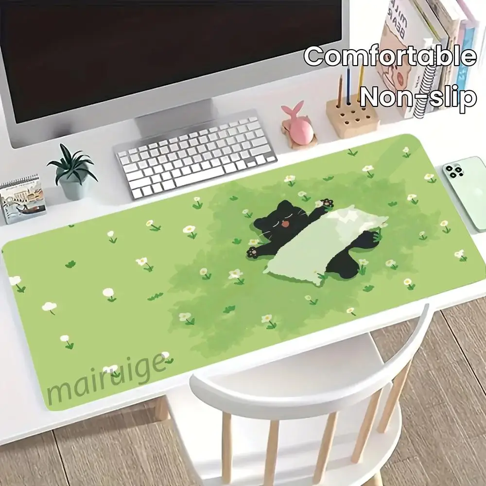 A Bear on the Grass Mouse Pad Large Computer Office Game Table Mat XXL Rubber Anti-slip Stitching Keyboard Mats Long Desk Pads
