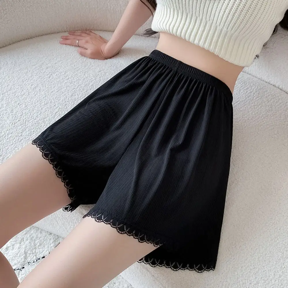 

Fashion Ice Silk Lace Underwear Elastic Breathable Seamless Short Pants Soft Comfortable Petticoat Underpants Summer