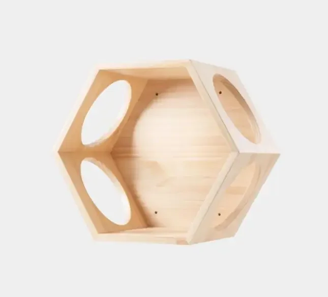 

Pet Cat Climbing Frame, Wall Mounted Rack, Warm Luxury Wooden Space Capsule