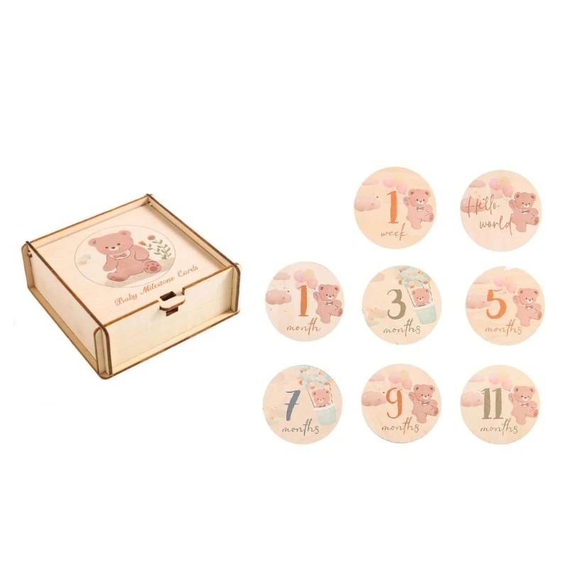 Infant First Year Photo Card Milestones Photography Card Baby Growth Record Card Newborn Shower Photo Accessory 8PCS 425F