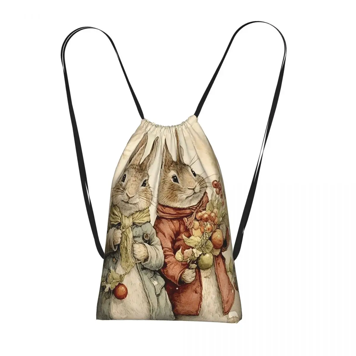 

Adorable Rabbit Cute Bunnies Vintage Backpacks Multi-function Drawstring Bags Sundries Bag Book Bags for Man Woman School