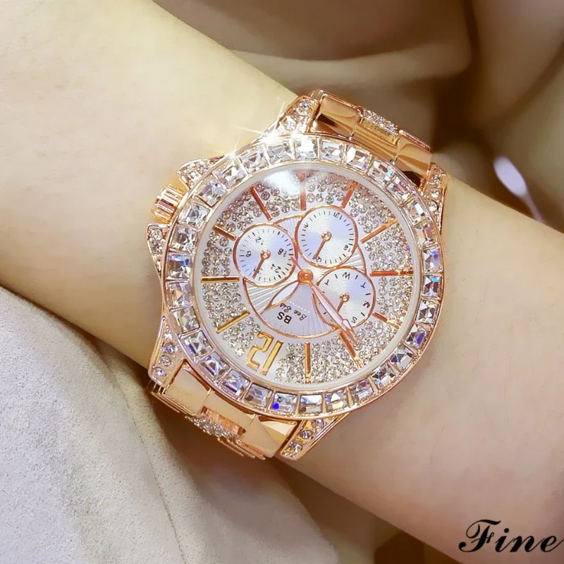 Luxury Big Dial Women Watches Quartz Watches Ladies Dress Diamond Watch Girl Bracelet Watches Orologio Donna relojes para mujer