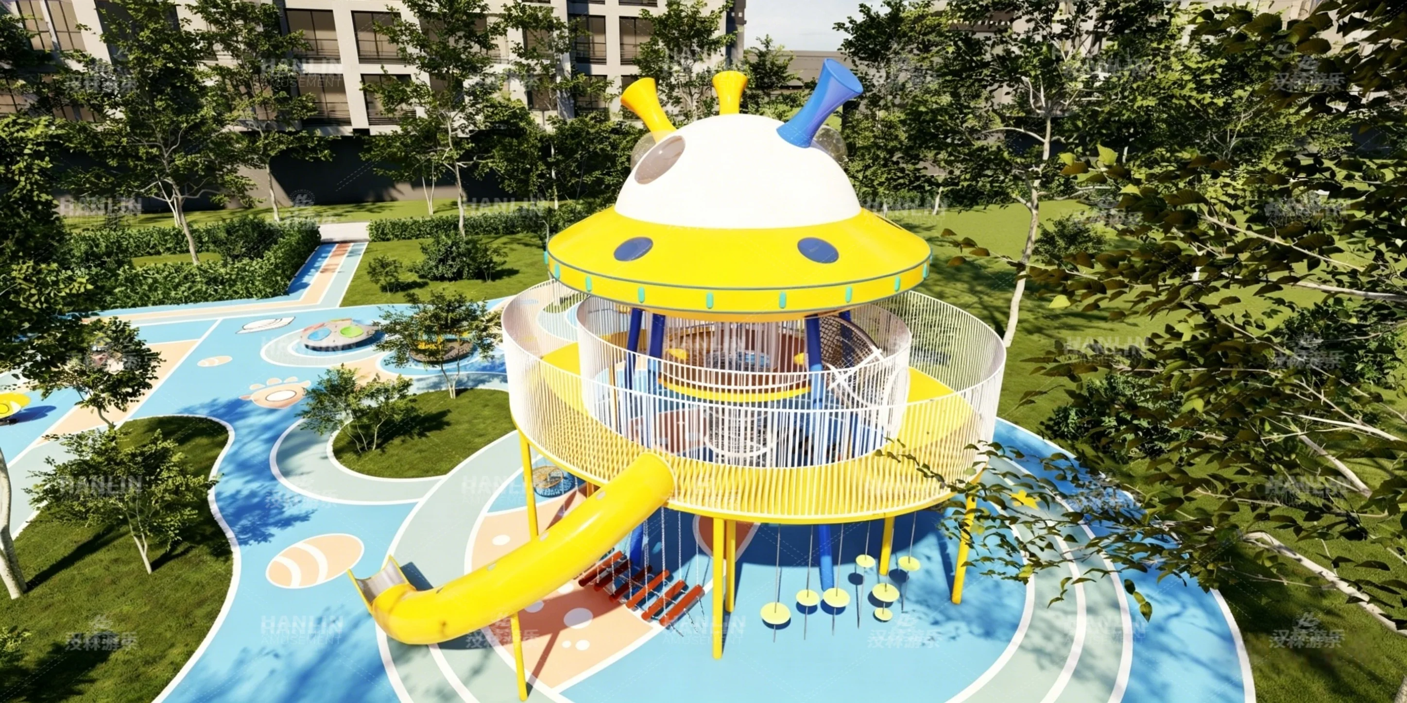 UFO Themed Amusement Equipment - Kids Outdoor Zoo review and price