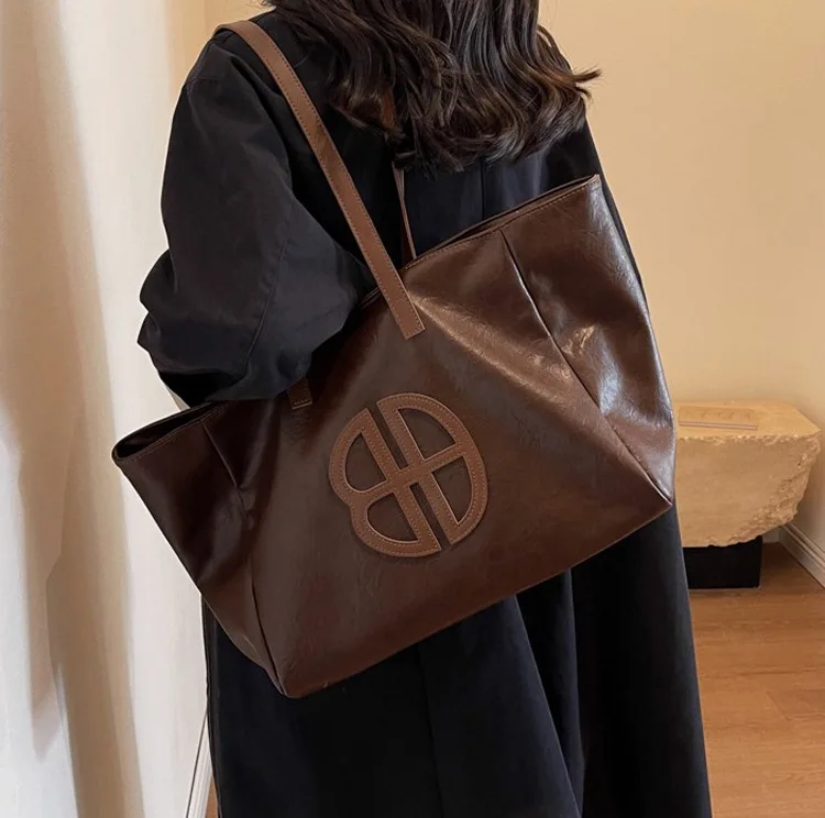 

2025 Vintage Tote Bag for Women Spacious Canvas Shoulder Purse Summer Minimalist Work Commute Bag