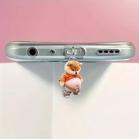 Acrylic 2D Flat Cartoon Dog Phone Dust Plug Suitable for Apple Phone Lightning Interface and Type-C Interface Decoration Pendant