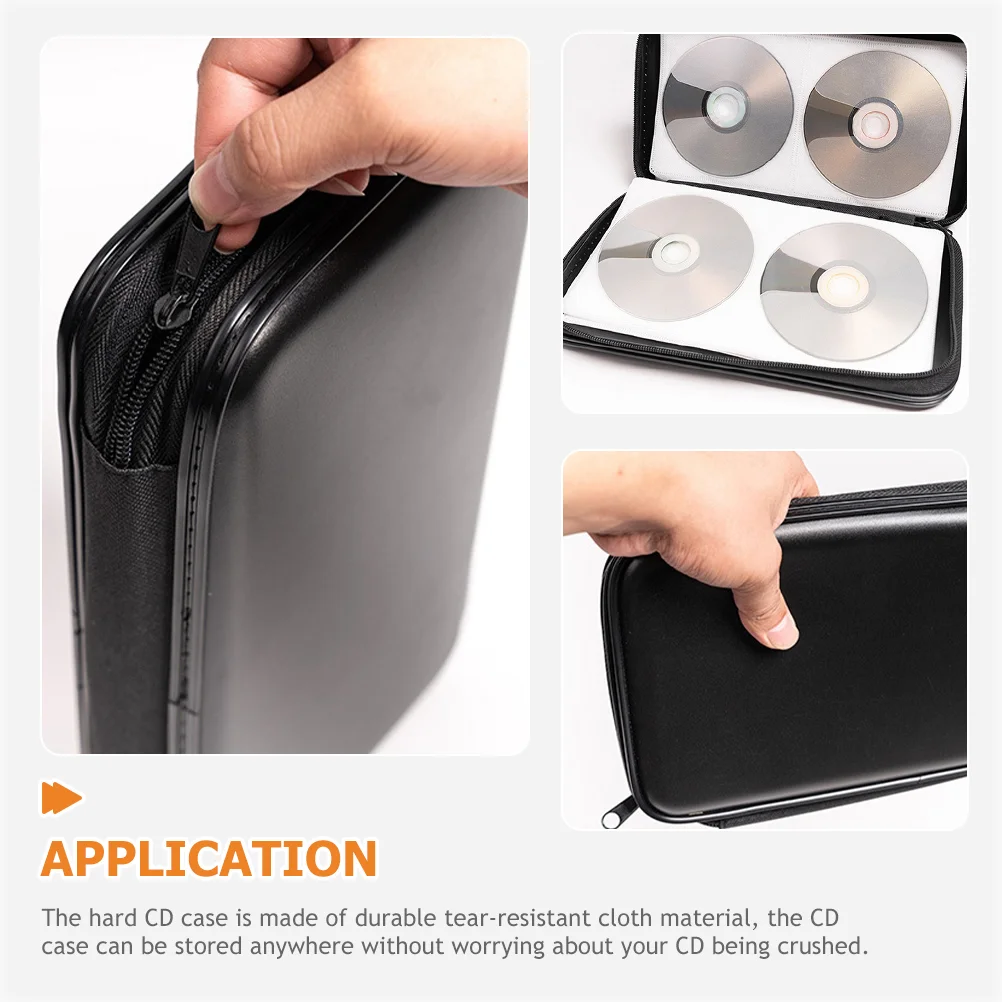 80 Pcs CD Case Capacity CDs Holder Storage Box Square Zipper Carrying Pouch Dvd Fabric Organizer Holders Cases Travel