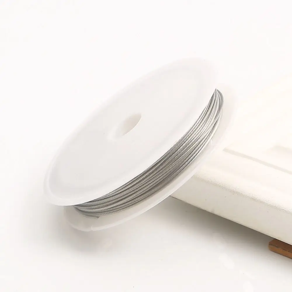 Alambre de joyería de plata y oro de acero, 0,30/0,38/0,45/0,50/1,0mm, cuerda de alambre de plata dorada y cables de cuerda de cuentas para pulseras