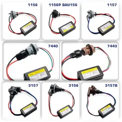 자동차 LED 디코더 Canbus BA15S 1156 1157 PY21W 7443 7440 LED 라이트 오류 없음, 무부하 저항 경고 캔슬러, 깜박임 방지, 1 개