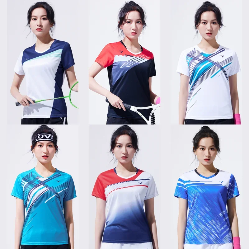 

New Badminton Suit Set Short sleeved Boys and Girls' Competition Clothing Table Tennis Jersey Quick drying, Breathable Printing