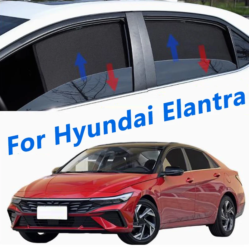 

For Hyundai Elantra 2021 2022 2023 Car Sunshade Side Window Mesh Curtain Insulation Front Windshield Shading Cloth