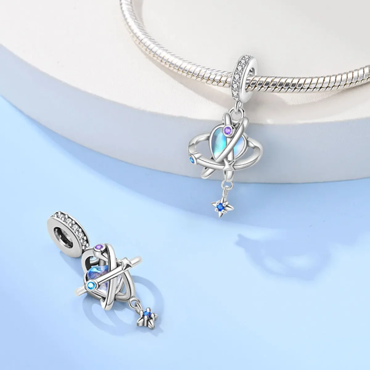 

Классические изысканные оригинальные синие модные астронавты, космическая ракета серии, серебряные подвески 925, бусины, подходят для браслета, украшения своими руками, подарки