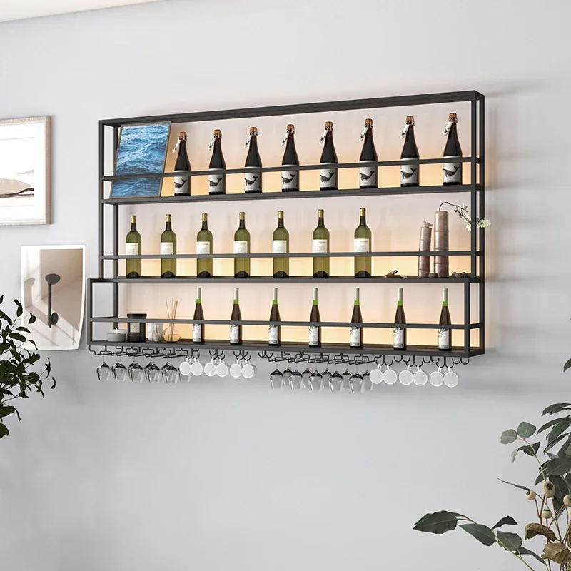 

Storage Corner Kitchen Wine Rack Display Salon Shelf Restaurant Bottle Metal Wine Cabinets Drink Commercial Wijn Kast Furniture