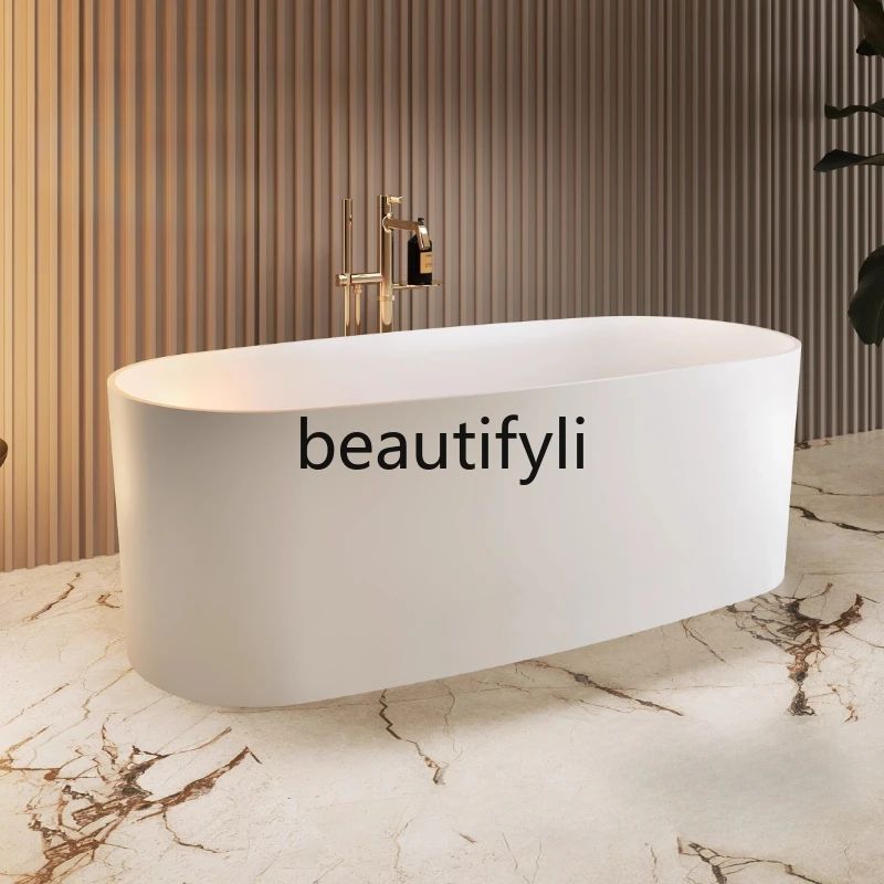 

PMMA artificial stone bathtub high-end skin-friendly light luxury family villa hotel homestay double bathtub