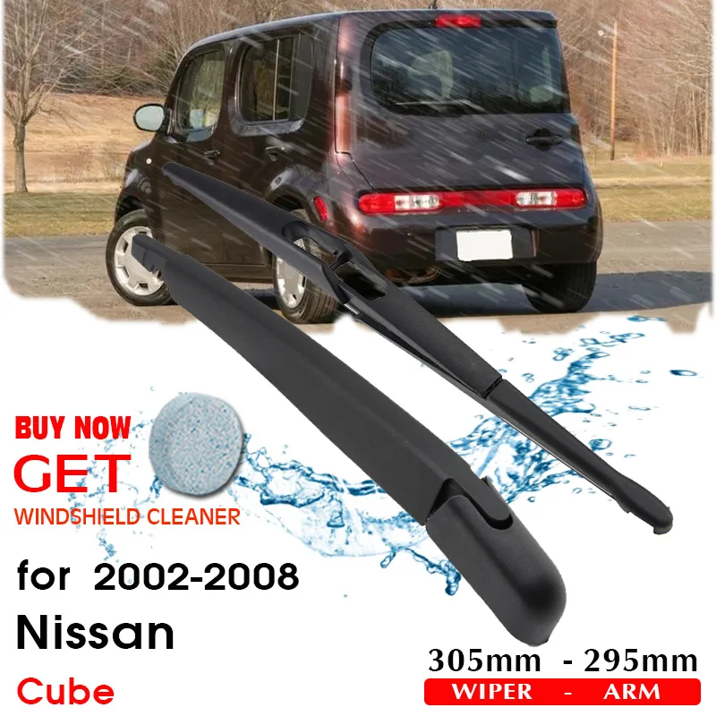 

BROSHOO Car Rear Wiper Blades Back Windscreen Wiper Arm For Nissan Cube Hatchback (2002-2008) 305mm,Windshield Auto Styling